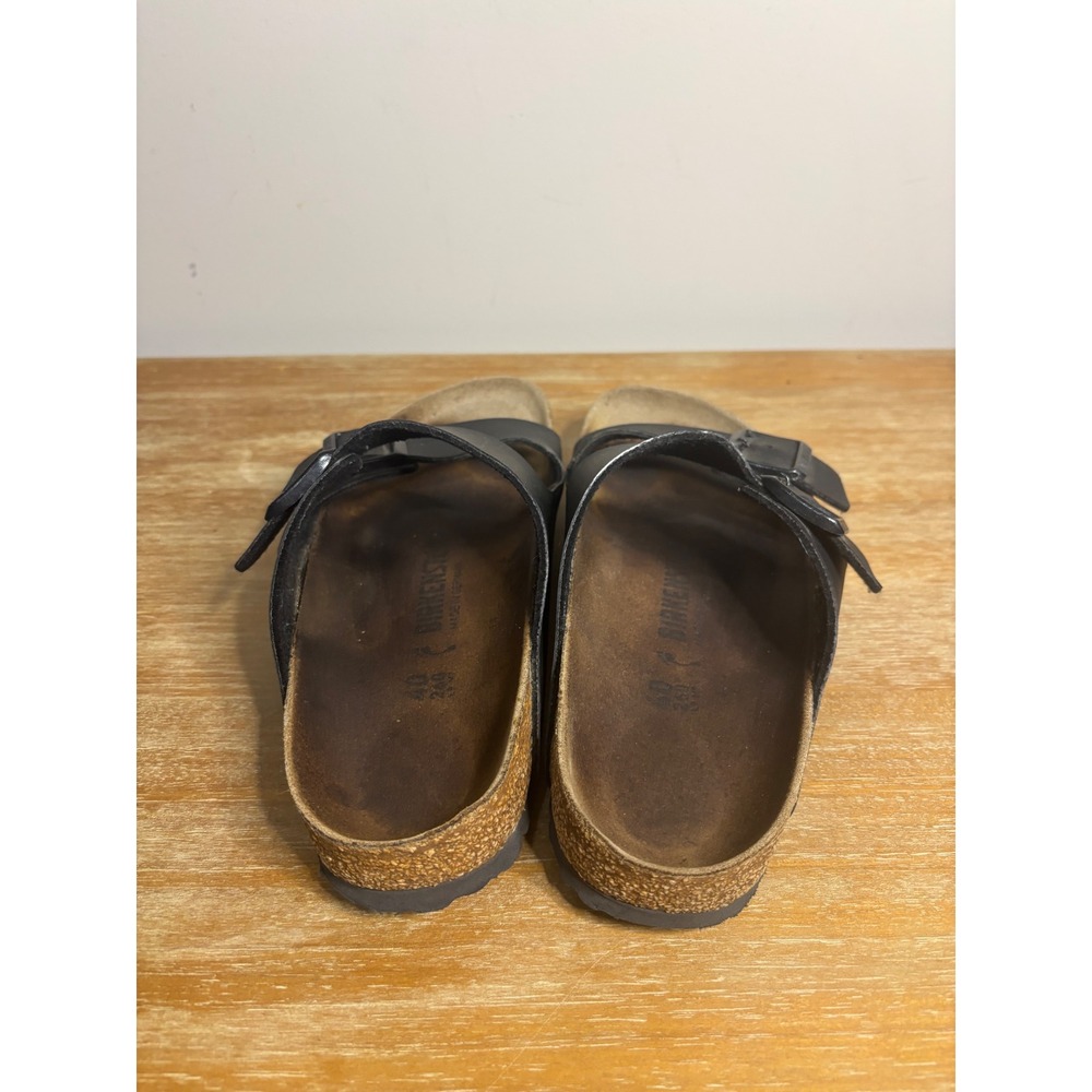 Birkenstock Arizona Black Birko-Flor Sandals M 7 W9 EU 40 Regular Footbed - Picture 3 of 9